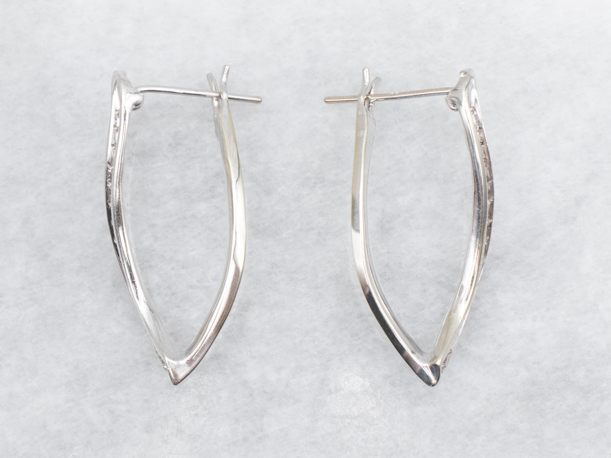 Twisted Gold Diamond Hoop Earrings