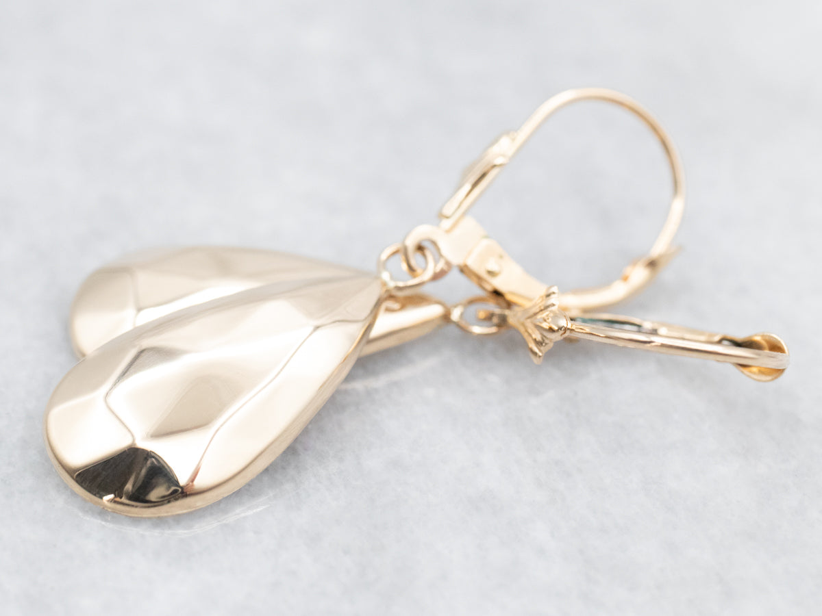 Faceted Gold Teardrop Earrings