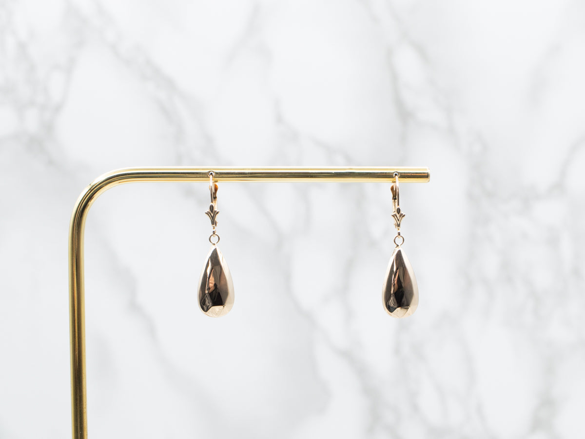 Faceted Gold Teardrop Earrings