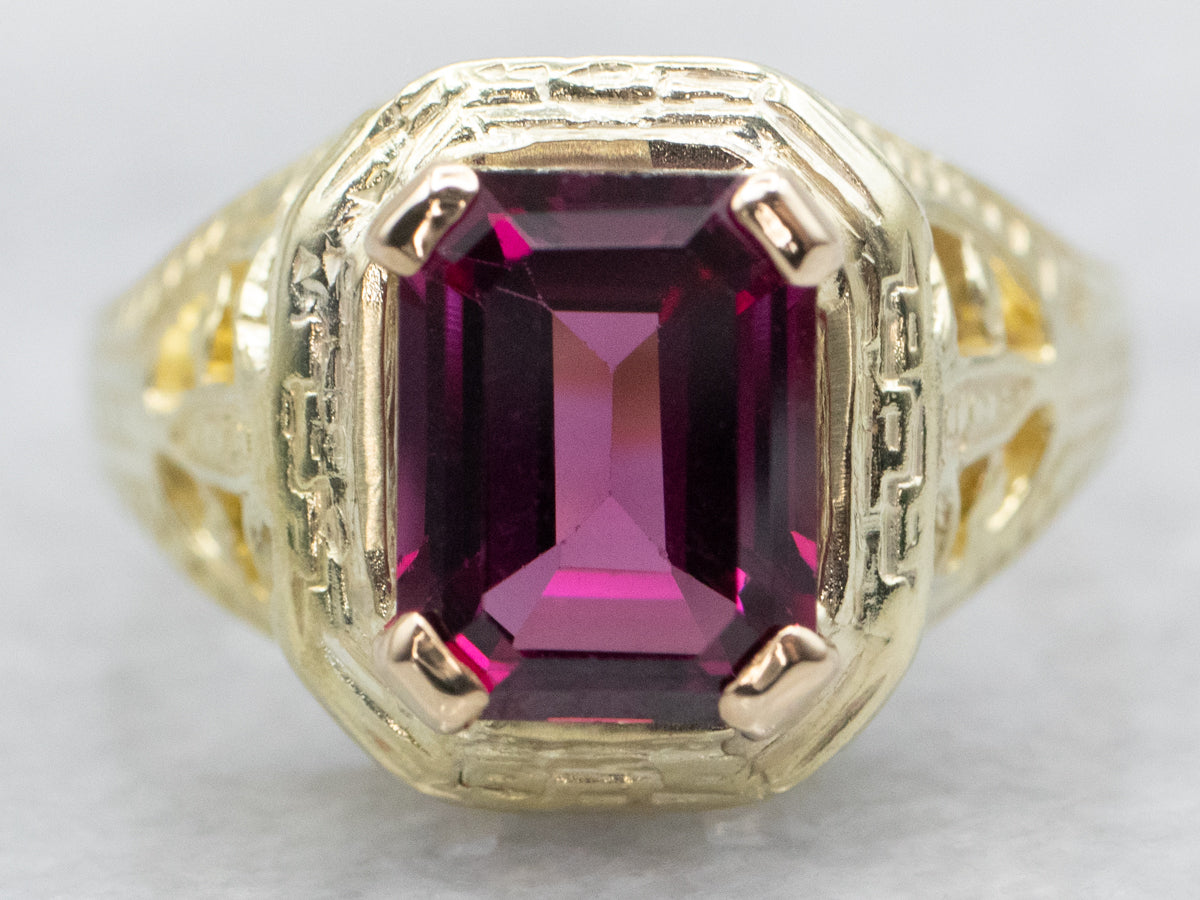 Rhodolite Garnet Art Nouveau Era Ring