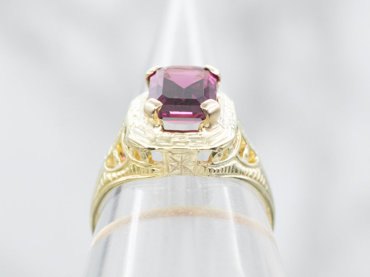 Rhodolite Garnet Art Nouveau Era Ring