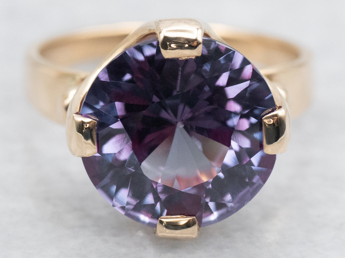 Vintage Gold Synthetic Alexandrite Ring