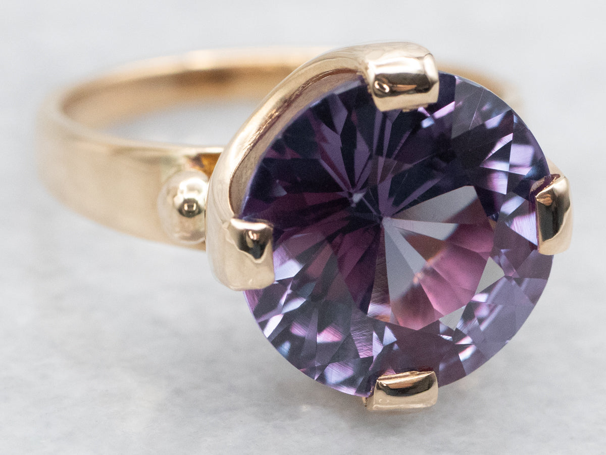 Vintage Gold Synthetic Alexandrite Ring