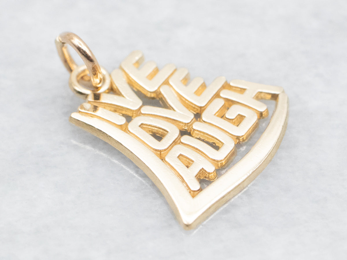 Yellow Gold &quot;Live Love Laugh&quot; Charm Pendant