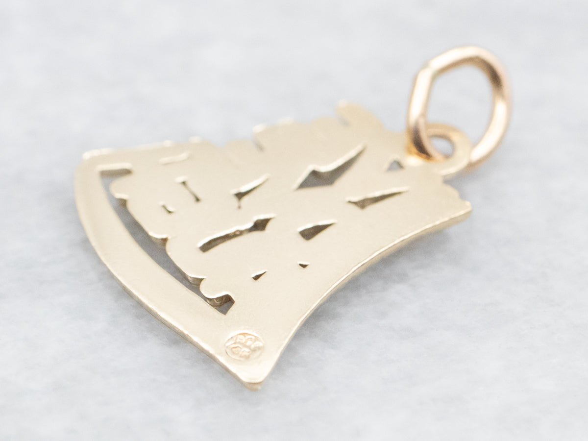 Yellow Gold "Live Love Laugh" Charm Pendant