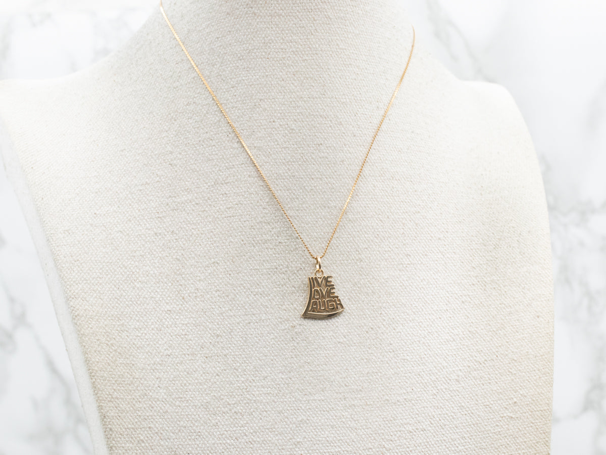 Yellow Gold Live Love Laugh Charm Pendant