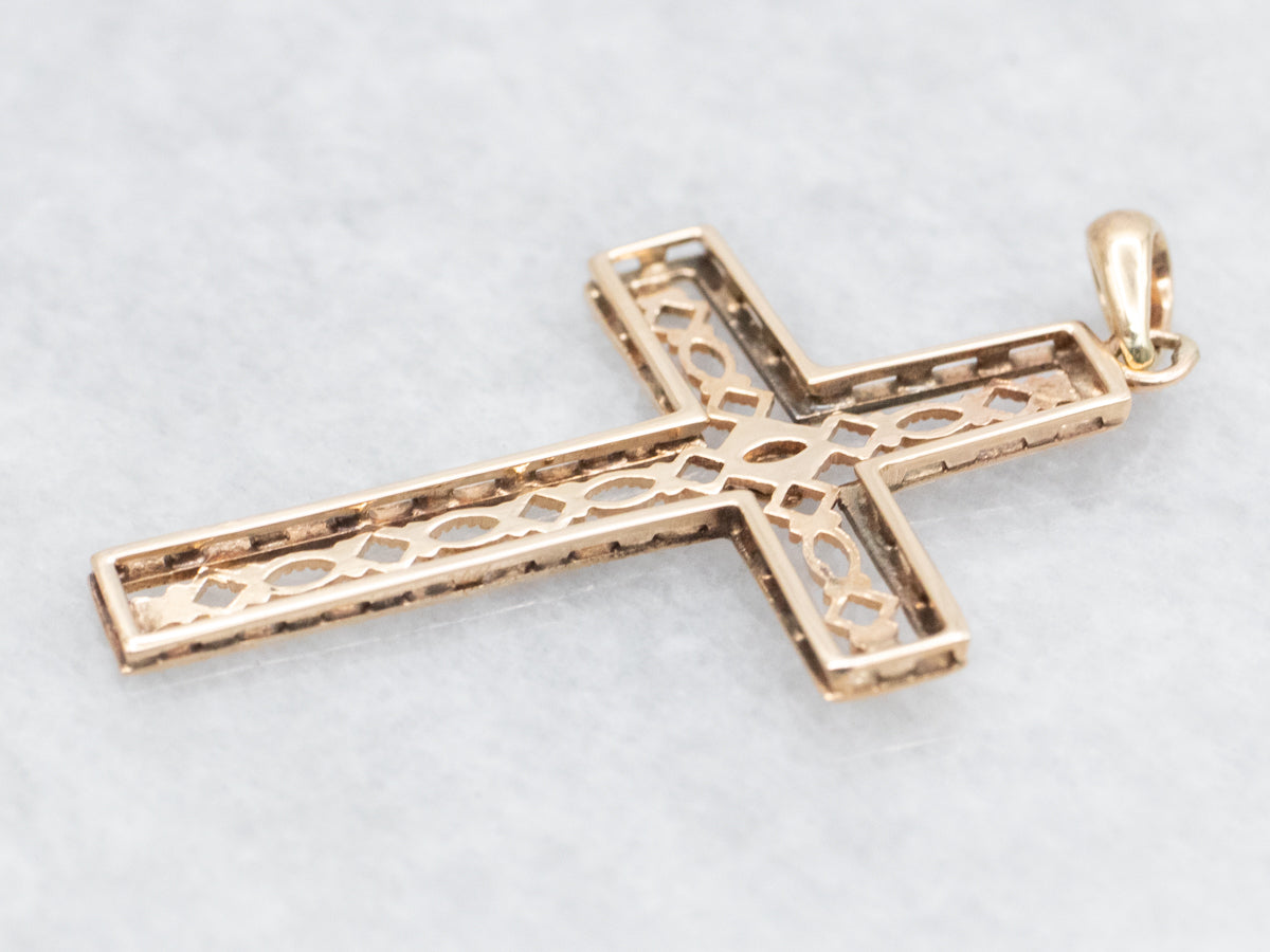 Ornate Gold Filigree Cross Pendant