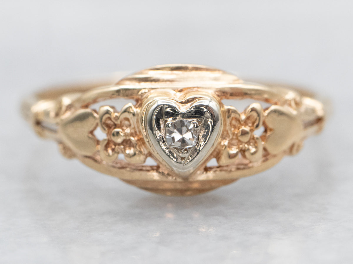 Vintage Diamond Sweetheart Ring