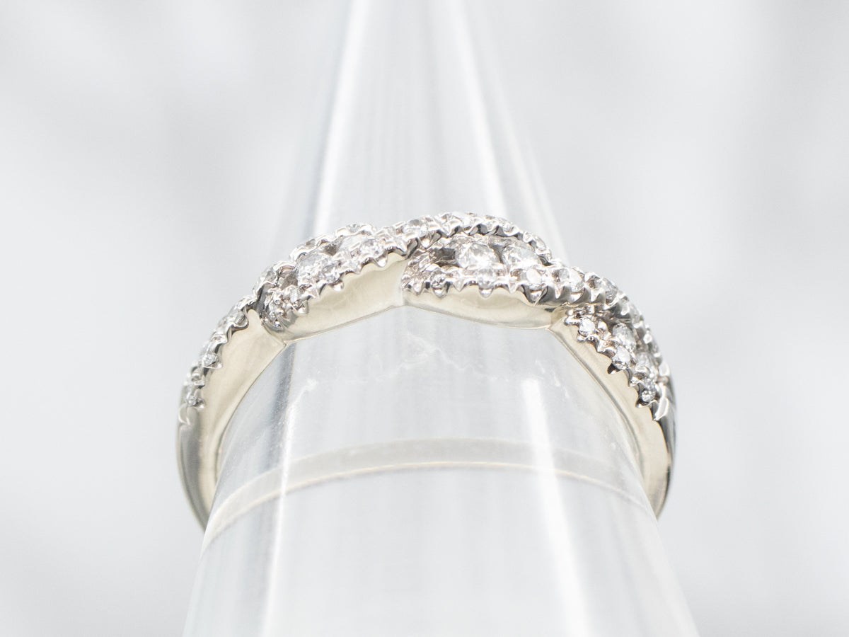 Twisting Diamond White Gold Band