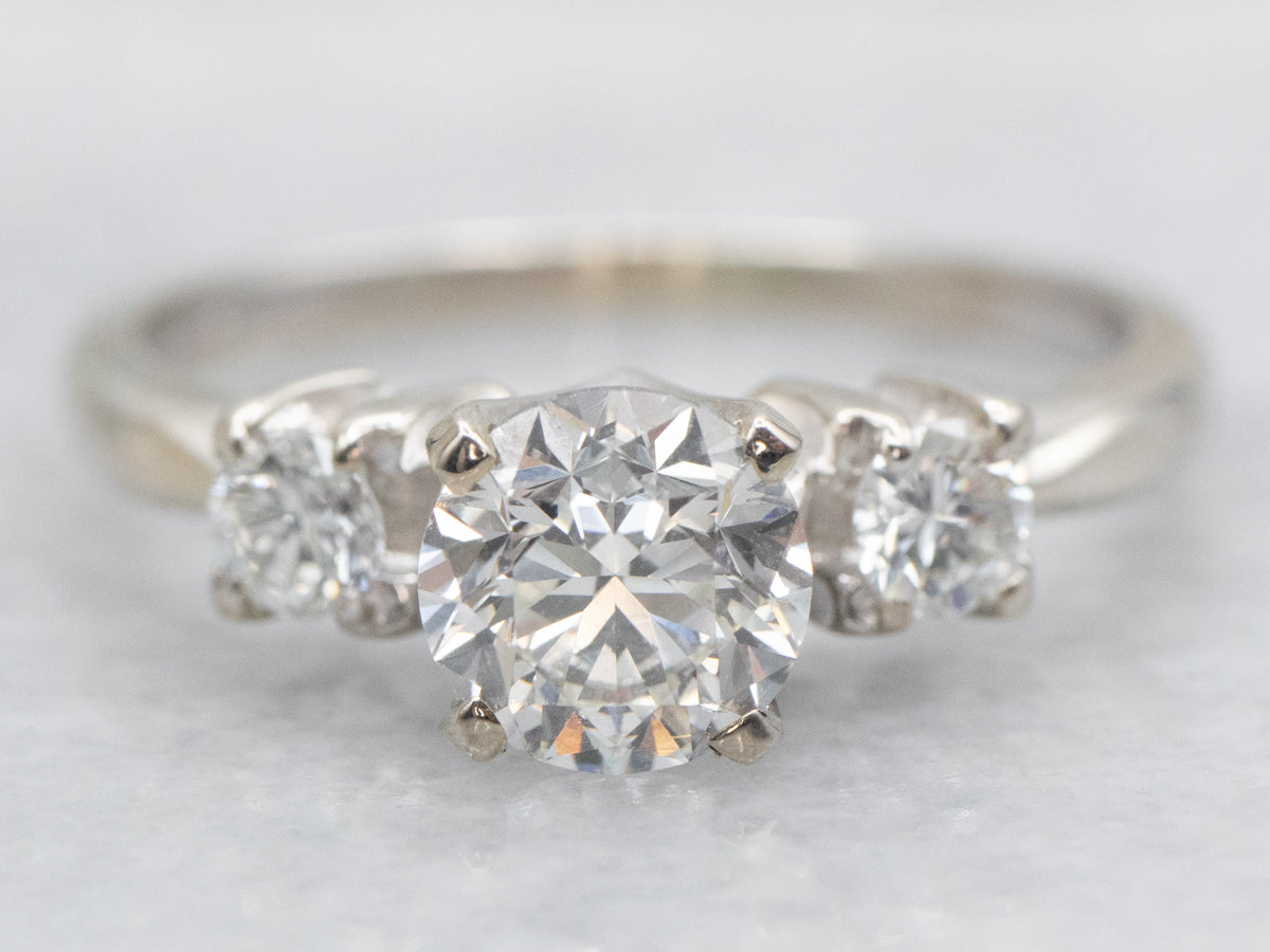 Modern Three Stone Diamond Engagement Ring