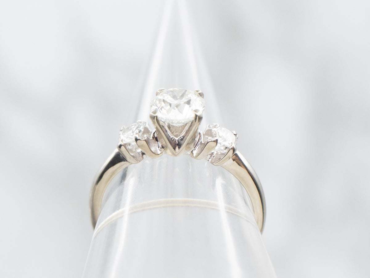 Modern Three Stone Diamond Engagement Ring