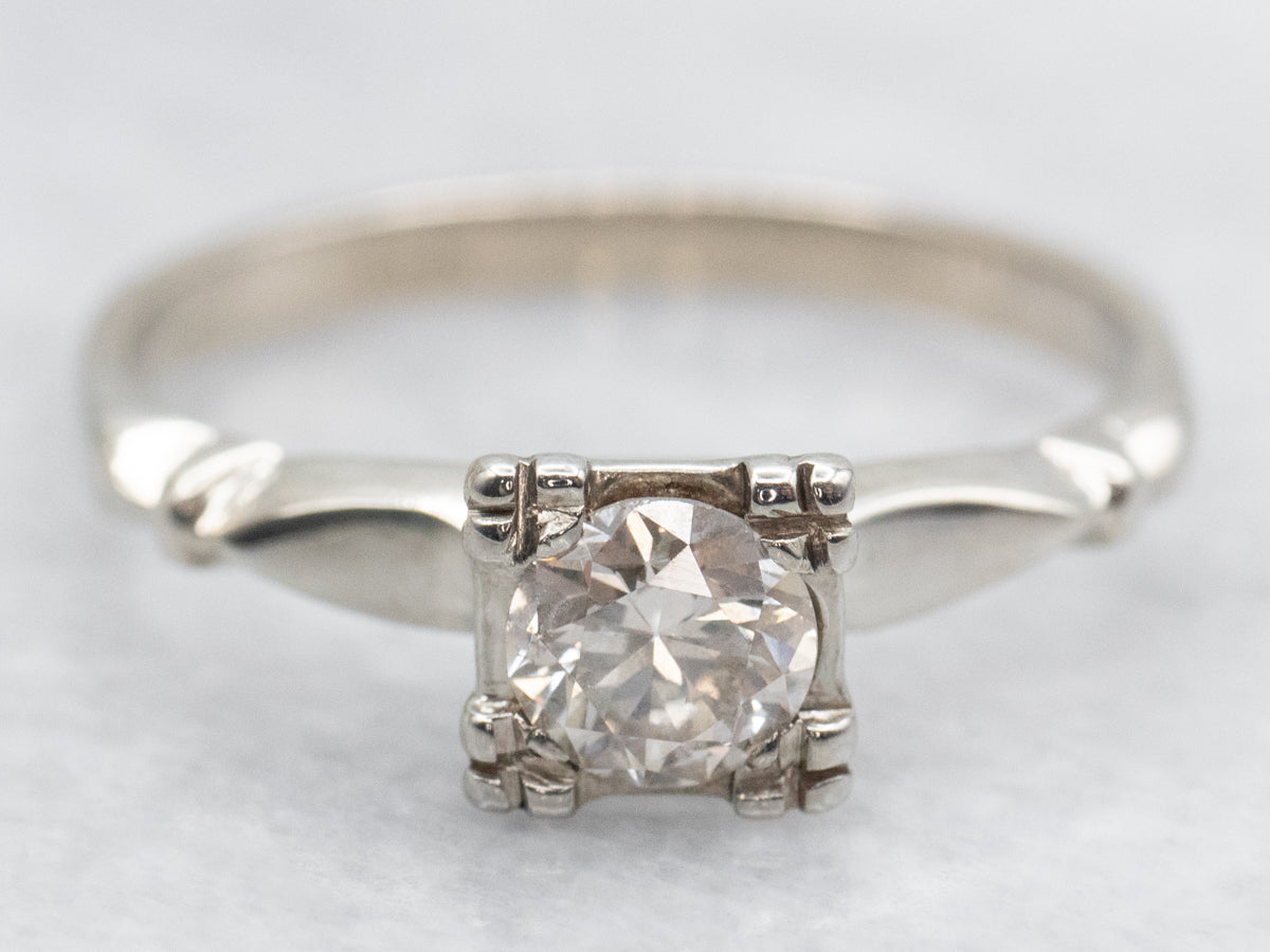 1950s Diamond Solitaire Engagement Ring with Illusion Head