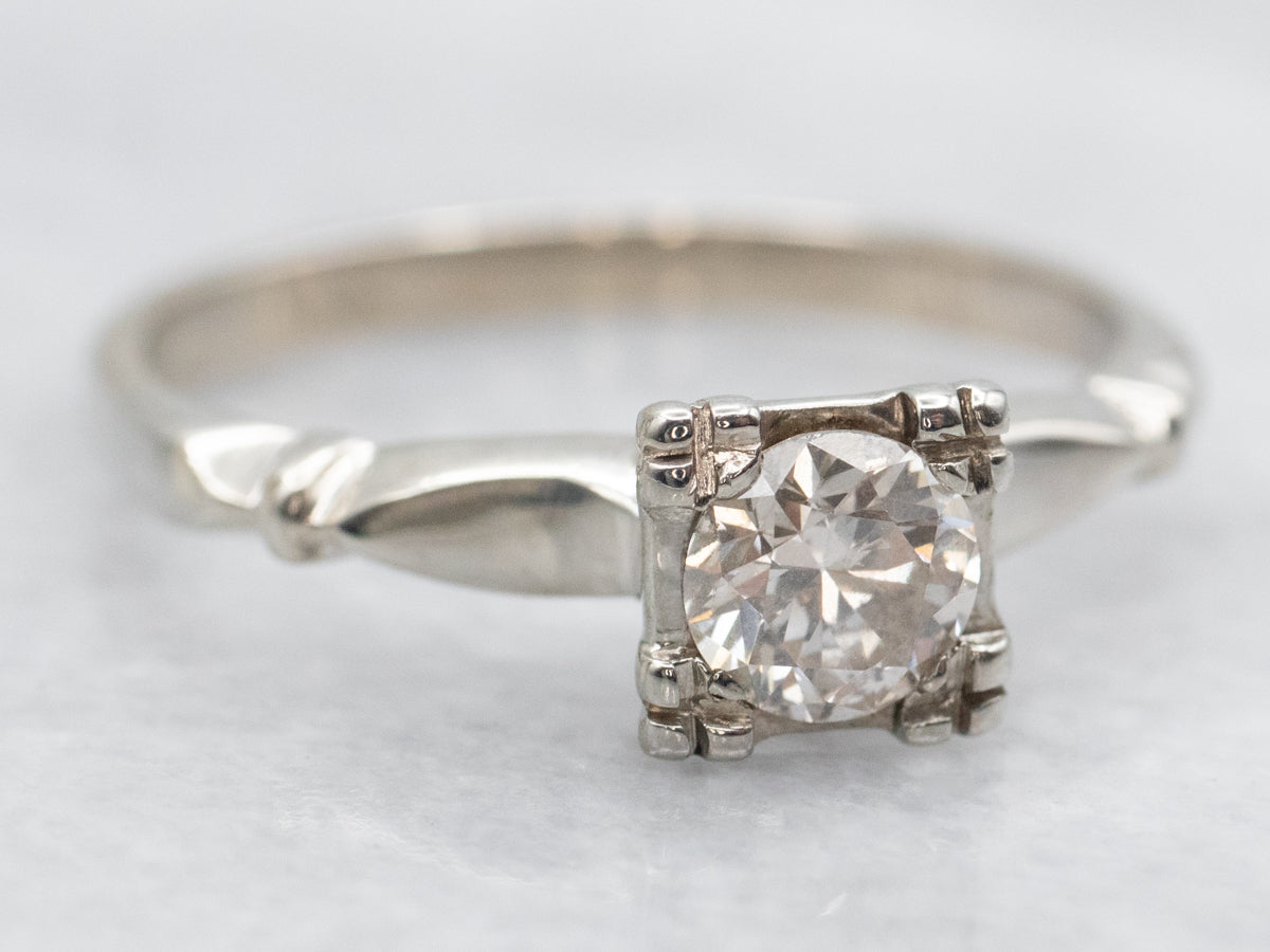 1950s Diamond Solitaire Engagement Ring with Illusion Head