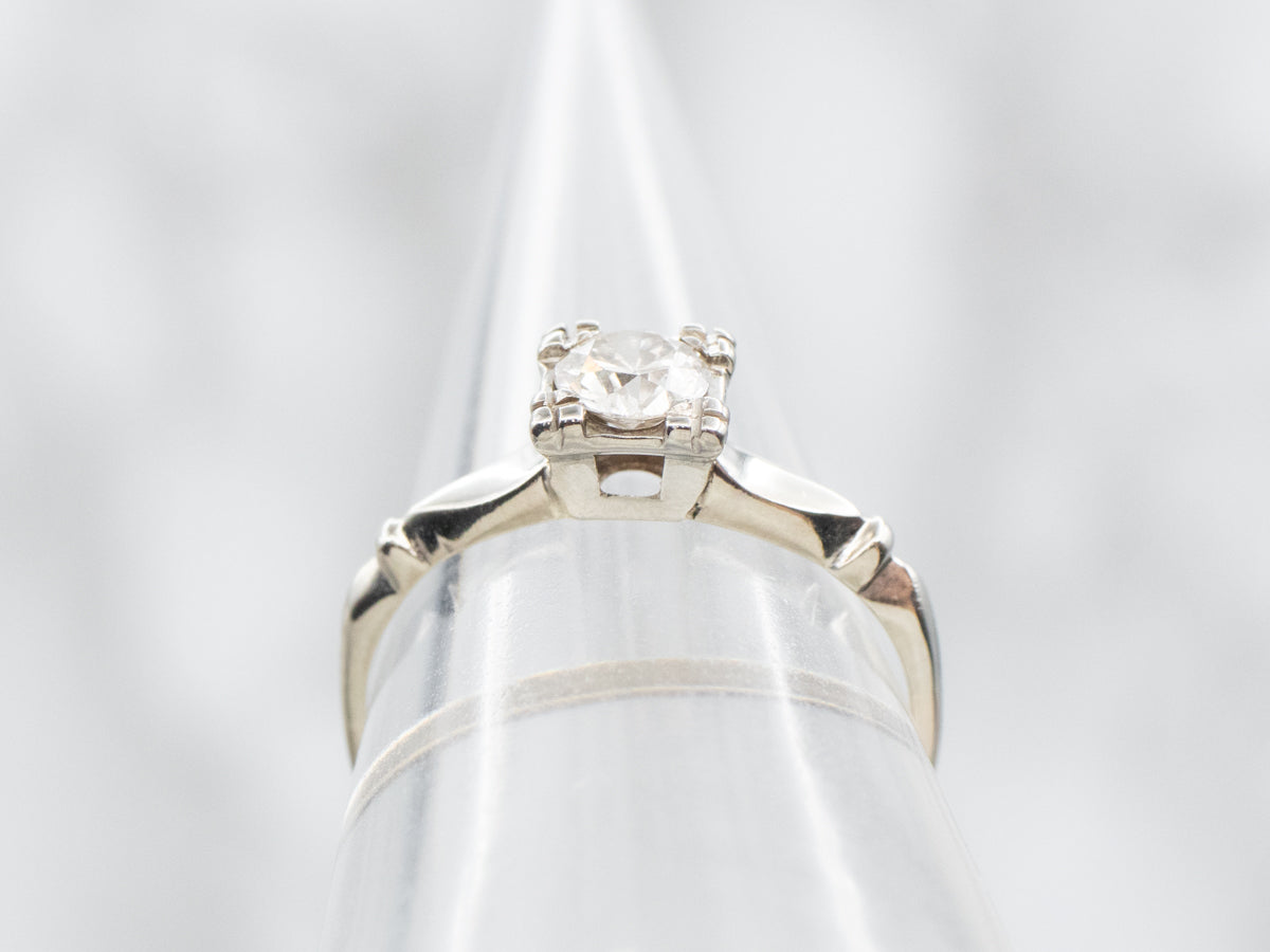 1950s Diamond Solitaire Engagement Ring with Illusion Head