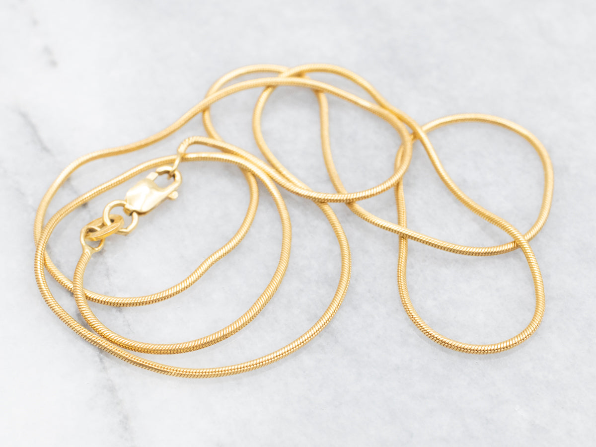 Yellow Gold Snake Chain with Lobster Clasp