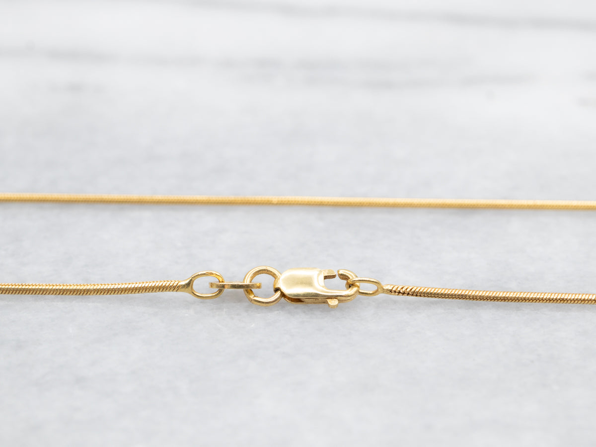 Yellow Gold Snake Chain with Lobster Clasp