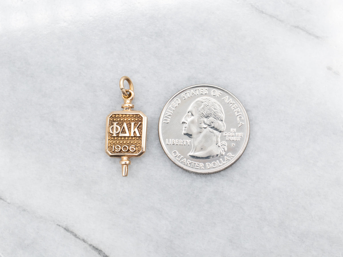 Antique Phi Delta Kappa Sorority Gold Key Fob