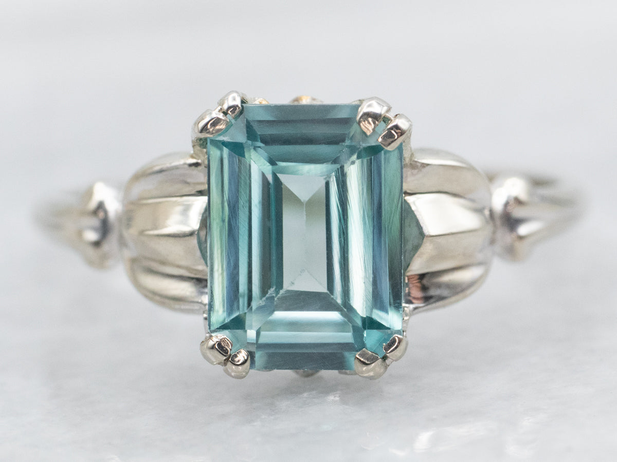 Blue Zircon Solitaire Ring