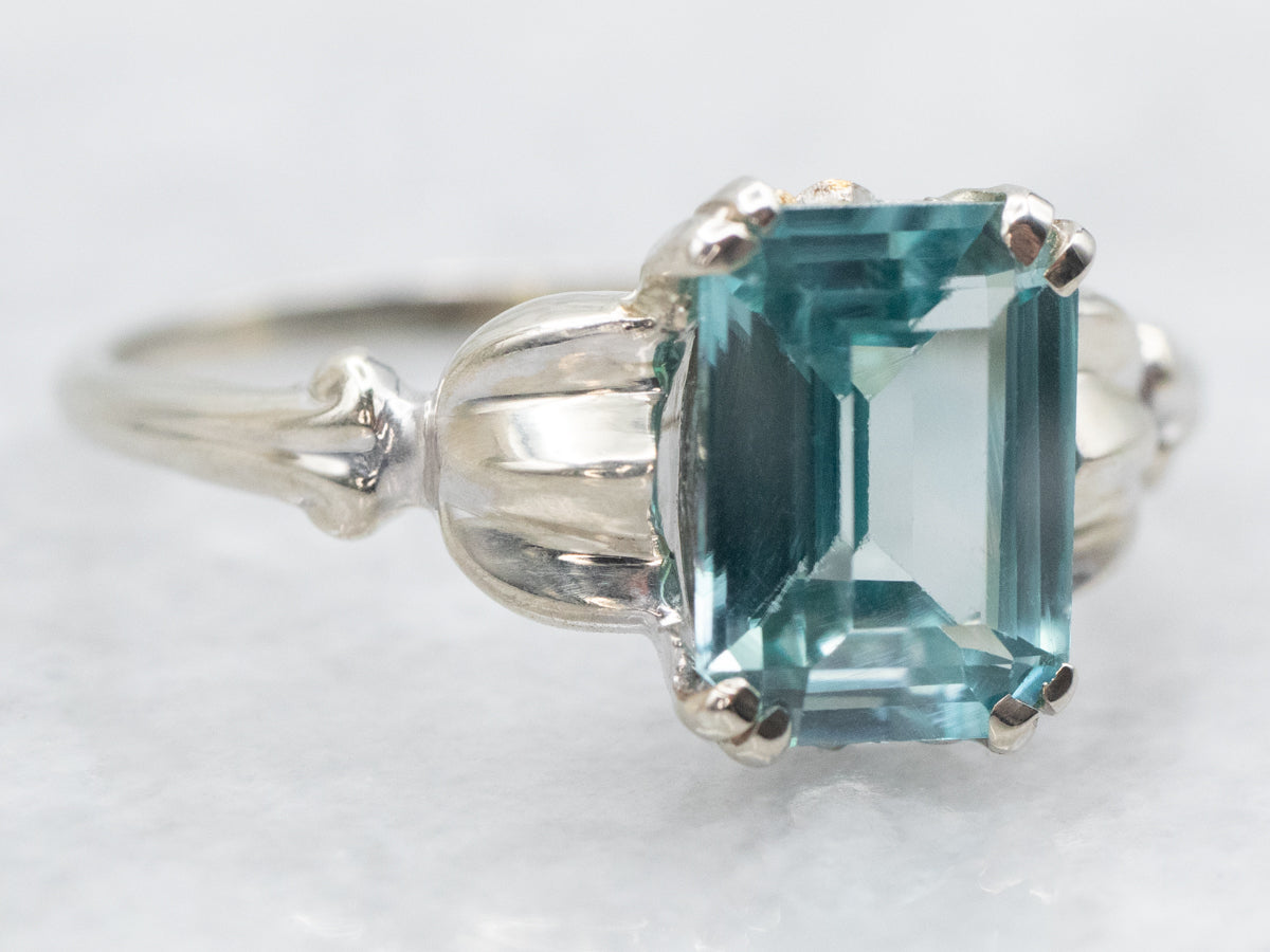 Blue Zircon Solitaire Ring