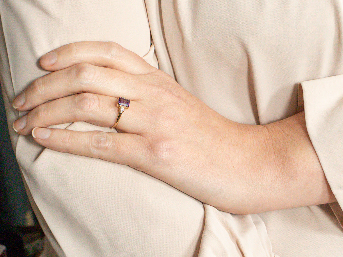 Amethyst and Diamond Ring