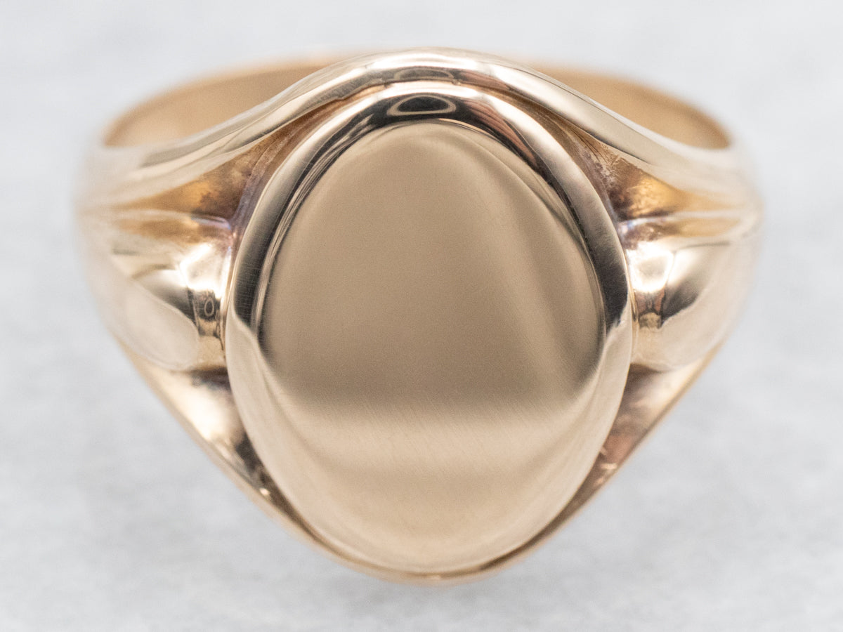 Plain Oval Top Signet Ring