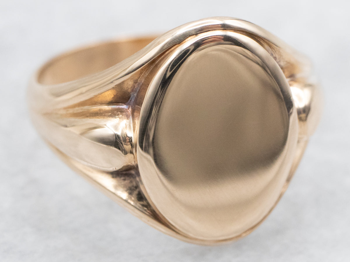 Plain Oval Top Signet Ring