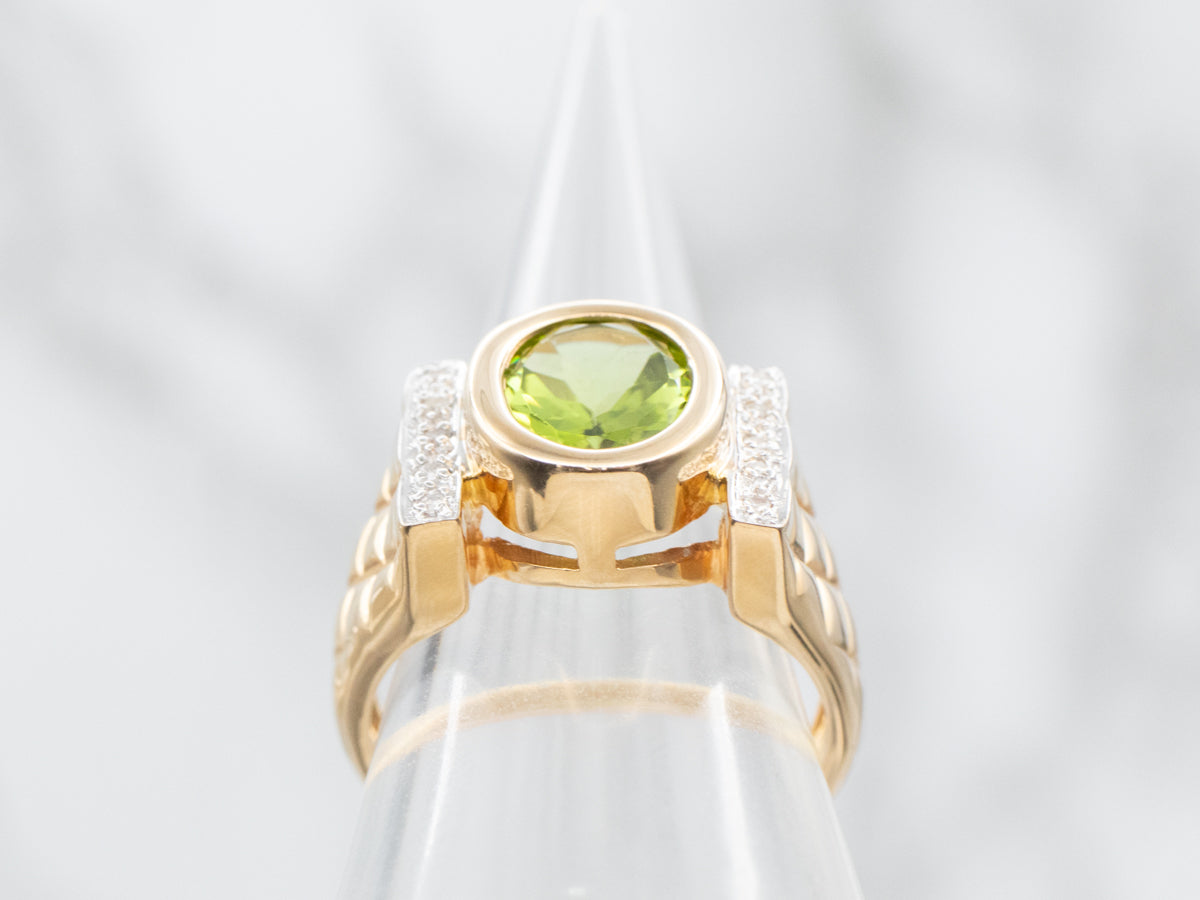 Peridot and Diamond Ring