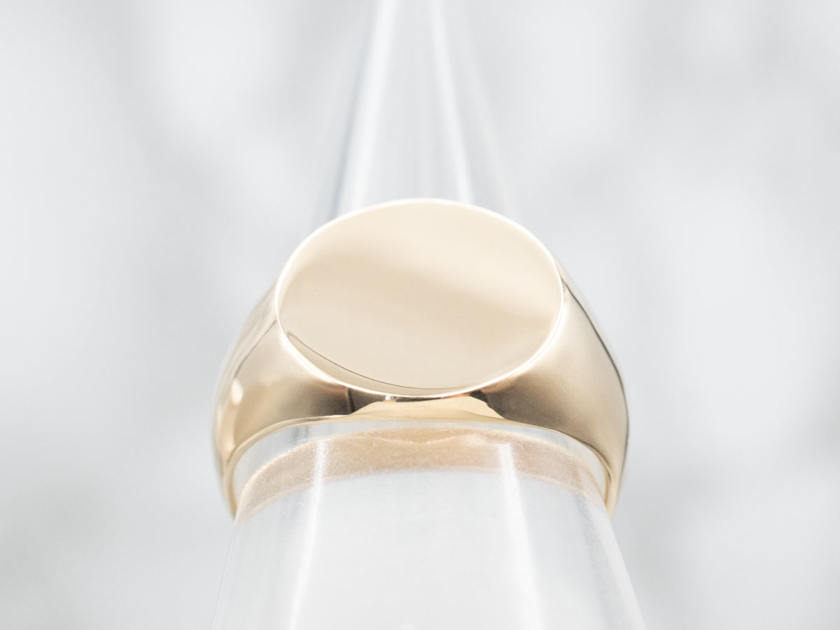 Plain Signet Ring with Oval Top