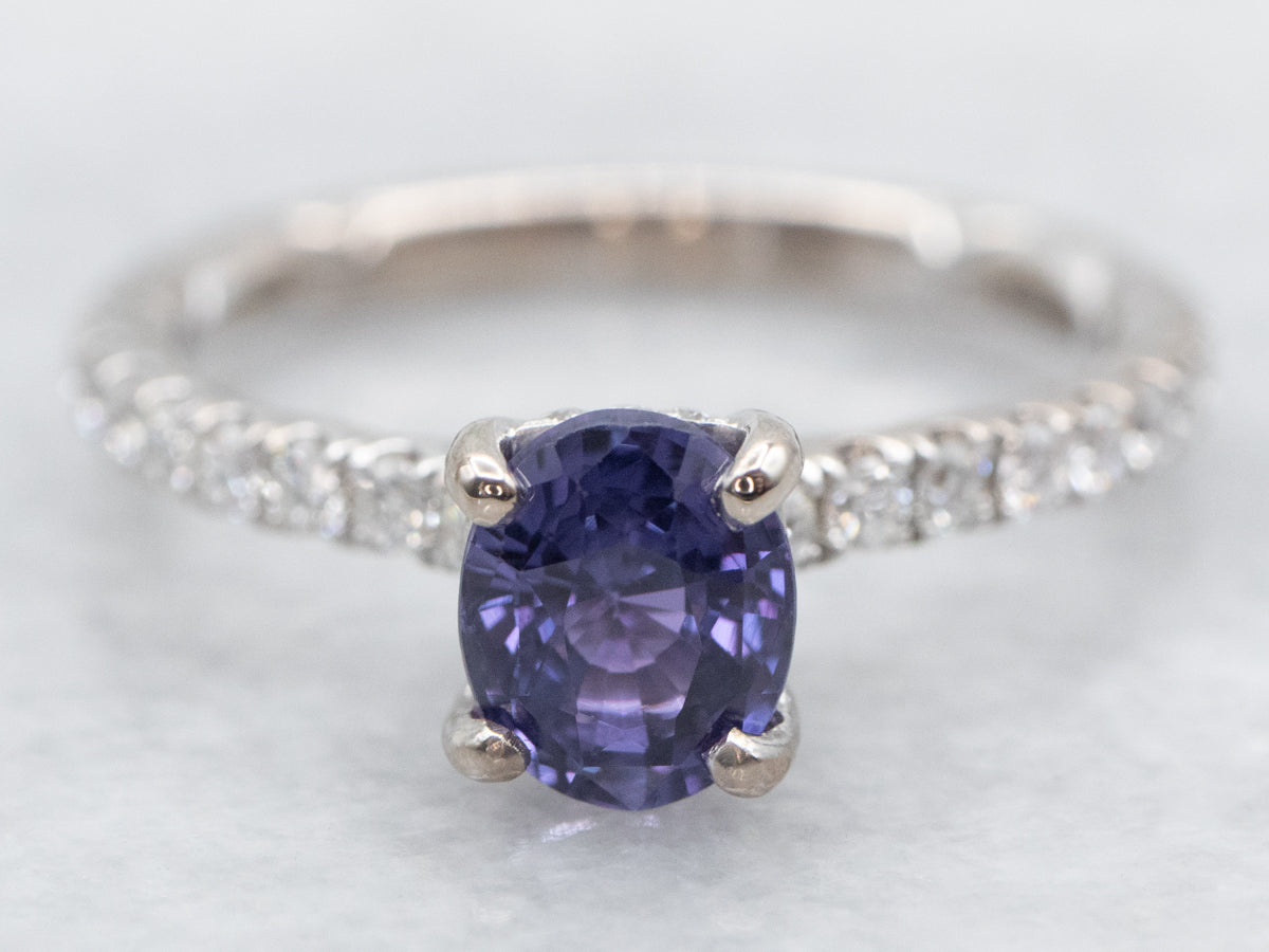 Purple Sapphire and Diamond Ring