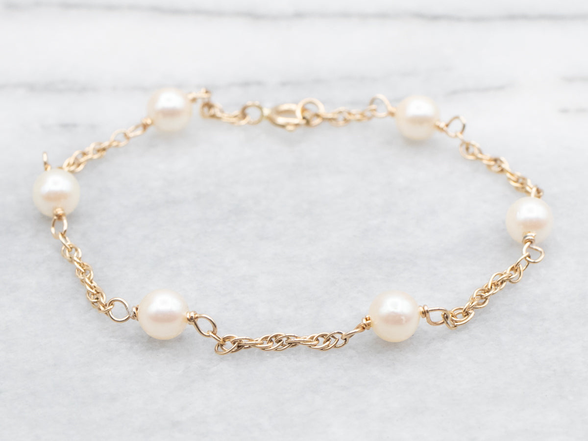 Saltwater Pearl Station Bracelet