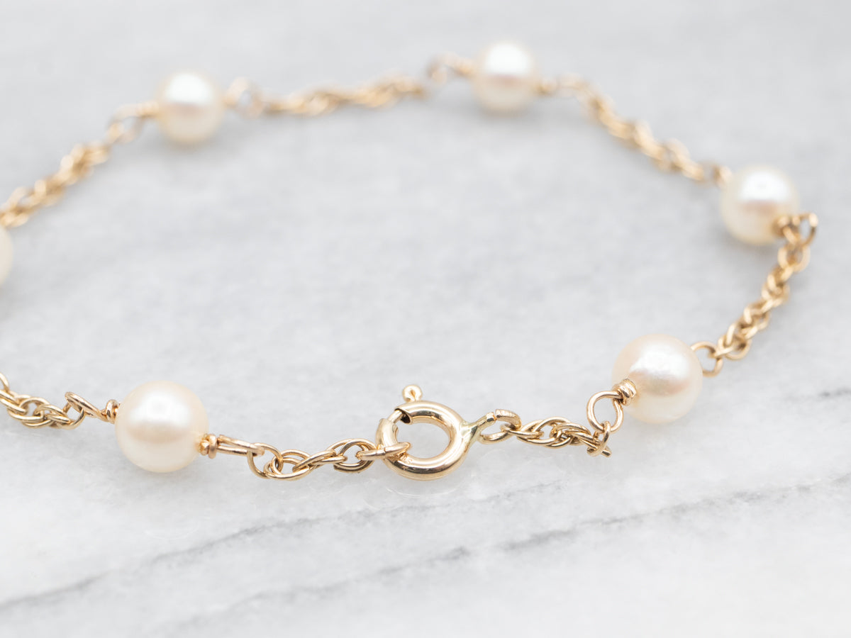 Saltwater Pearl Station Bracelet