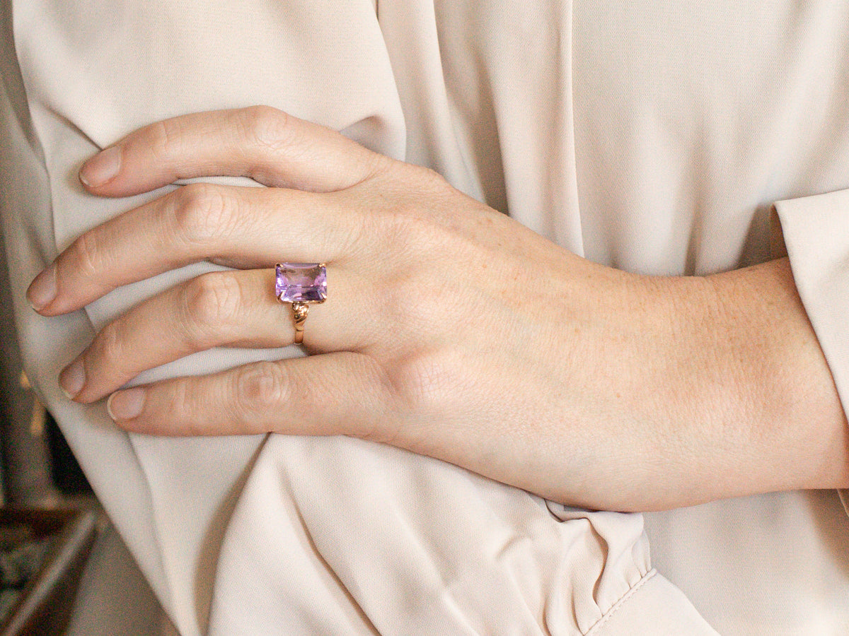 Amethyst Solitaire Cocktail Ring