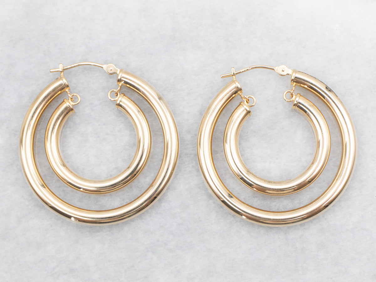 Gold Double Hoop Earrings