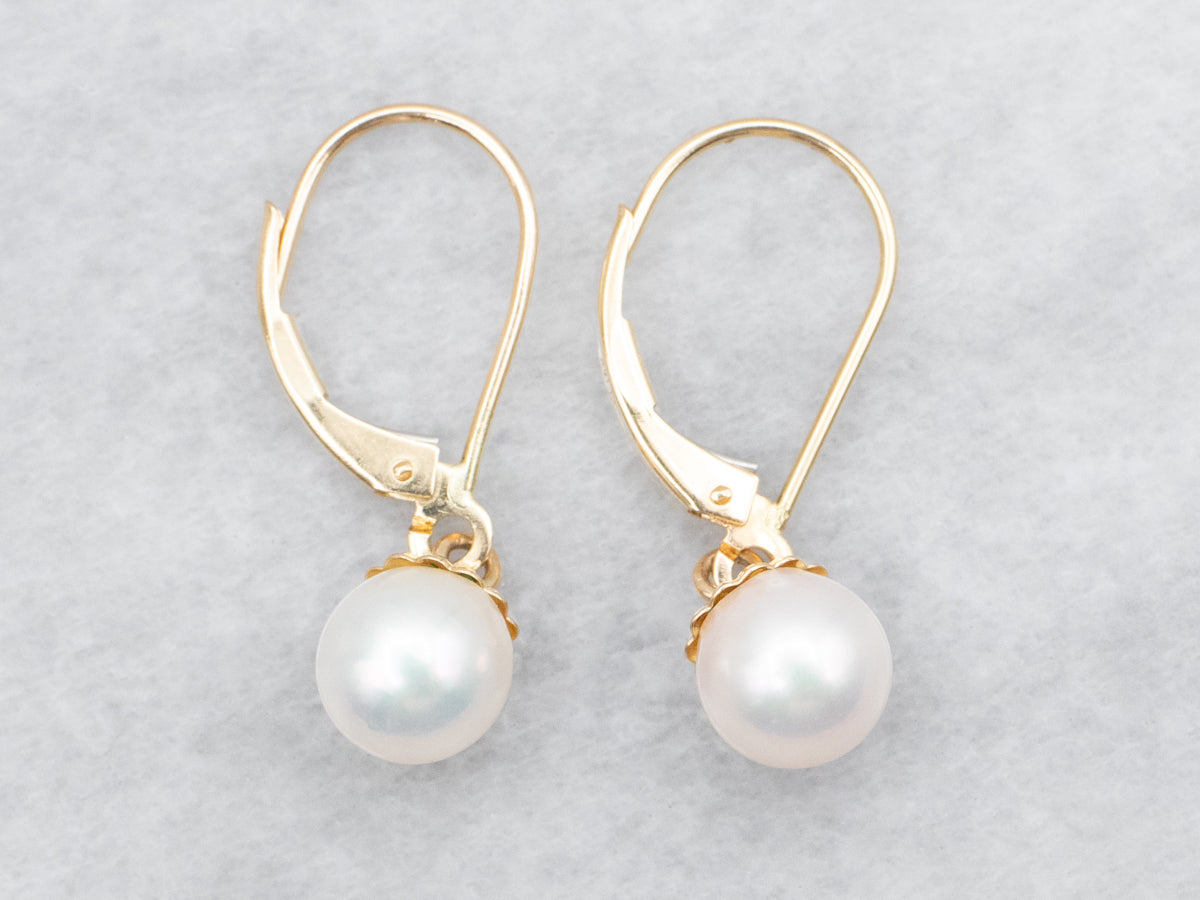 Luminous Saltwater Pearl Drop Earrings