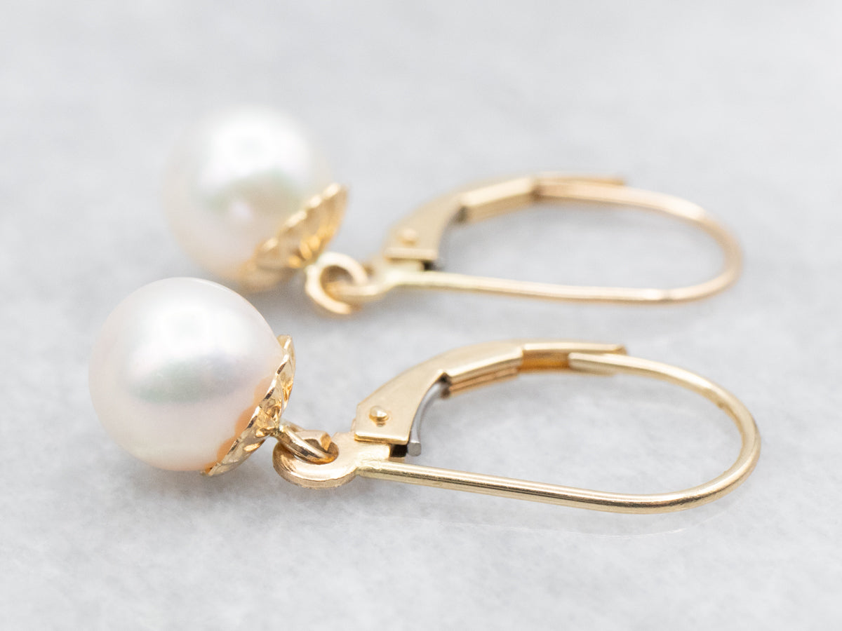 Luminous Saltwater Pearl Drop Earrings