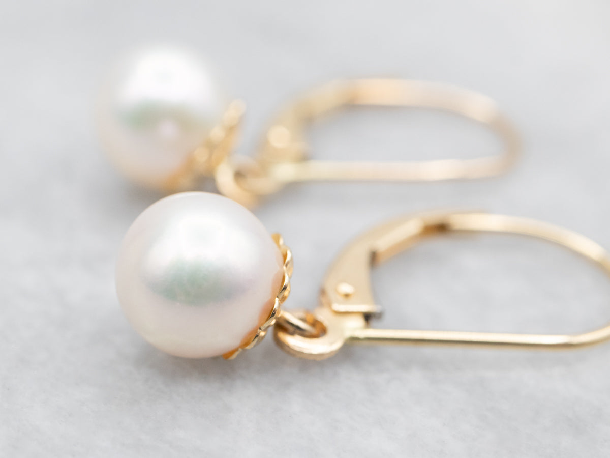 Luminous Saltwater Pearl Drop Earrings