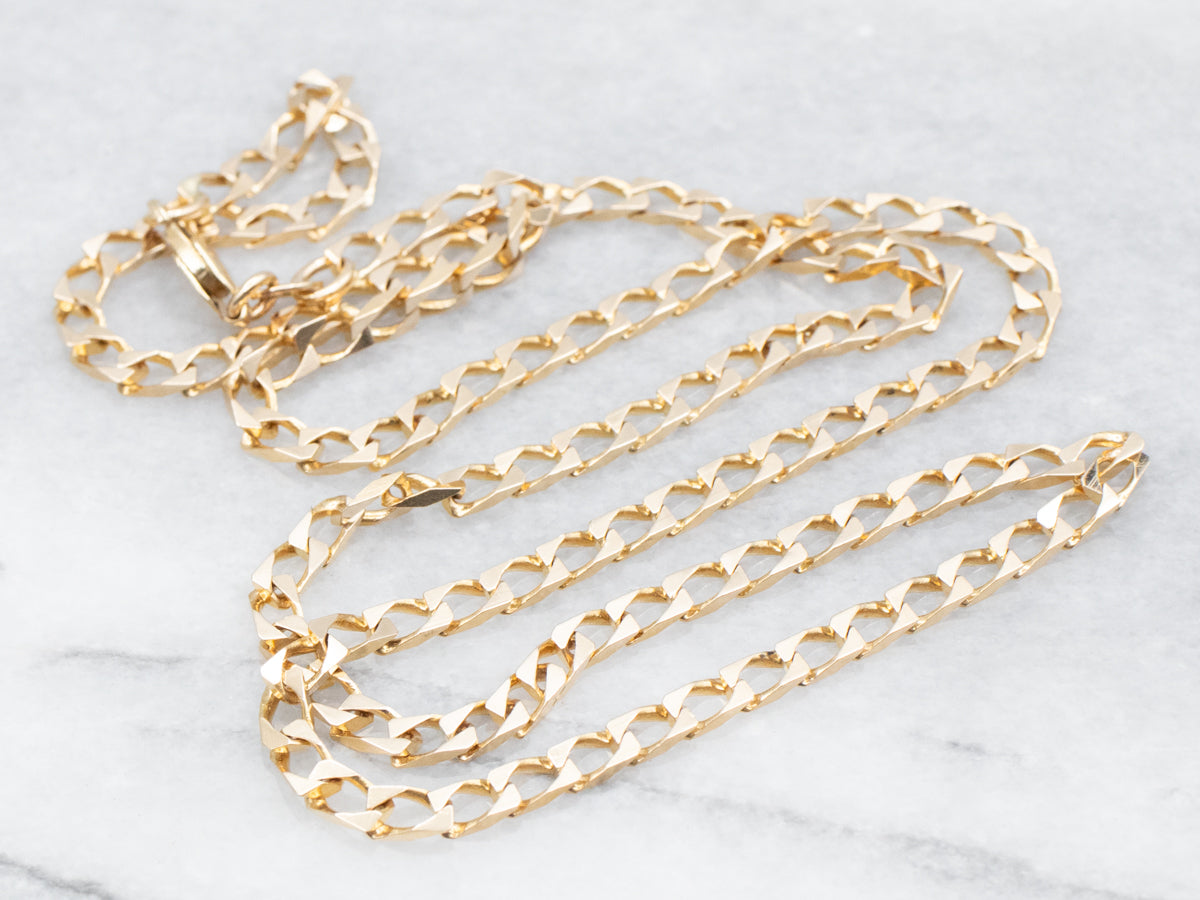 Yellow Gold Curb Chain with Lobster Clasp