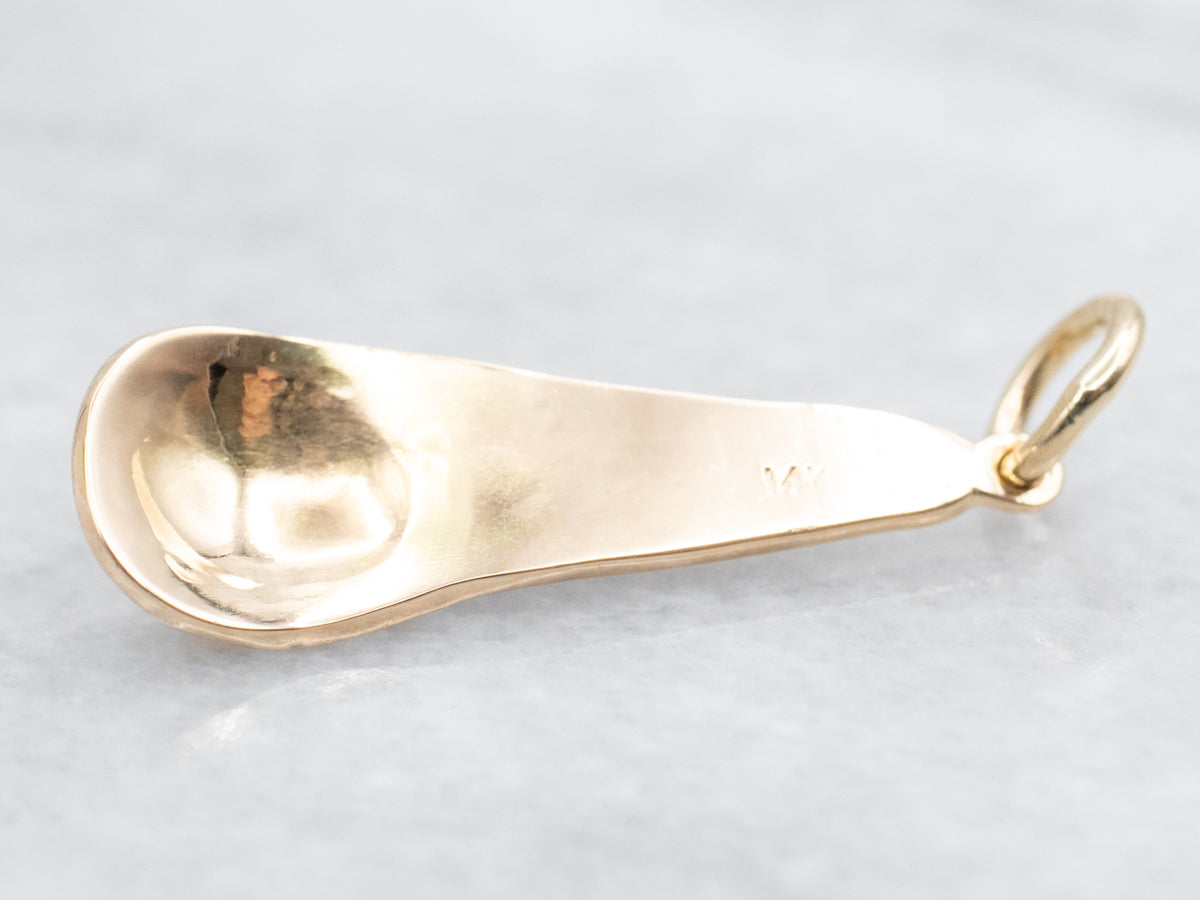 Yellow Gold Hammered Pendant with Opal Accent