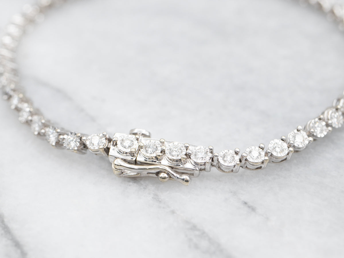 Brilliant White Gold Diamond Tennis Bracelet