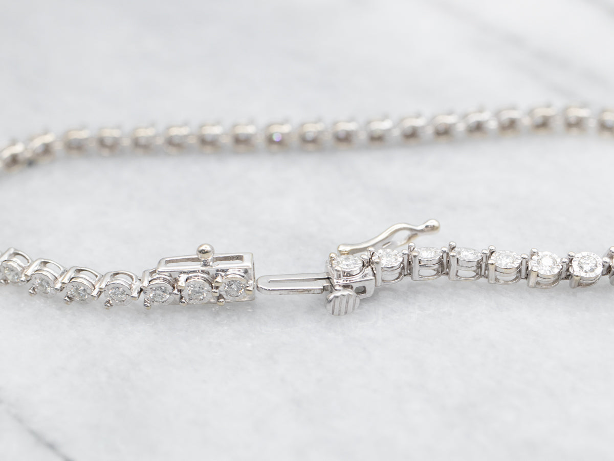 Brilliant White Gold Diamond Tennis Bracelet