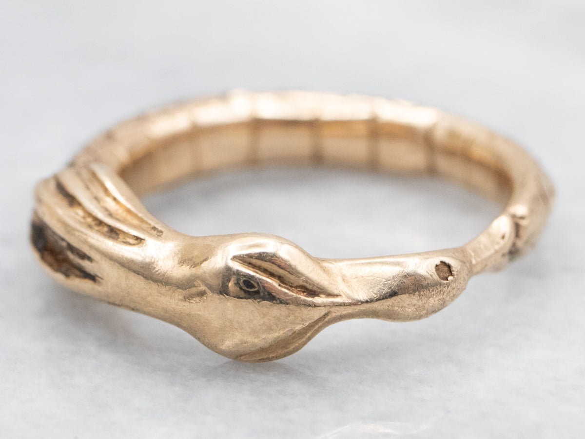 Antique Gold Unisex Dragon Band