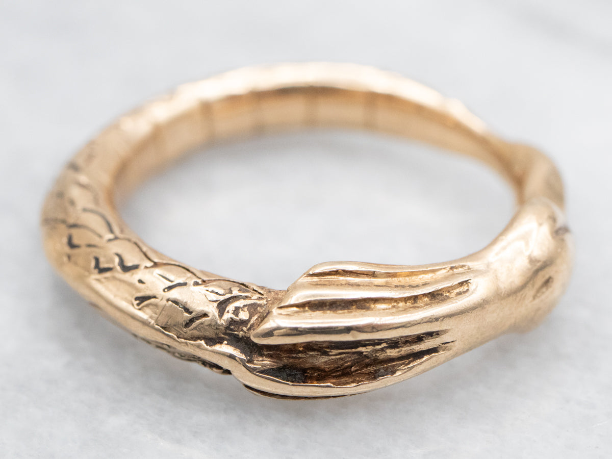 Antique Gold Unisex Dragon Band