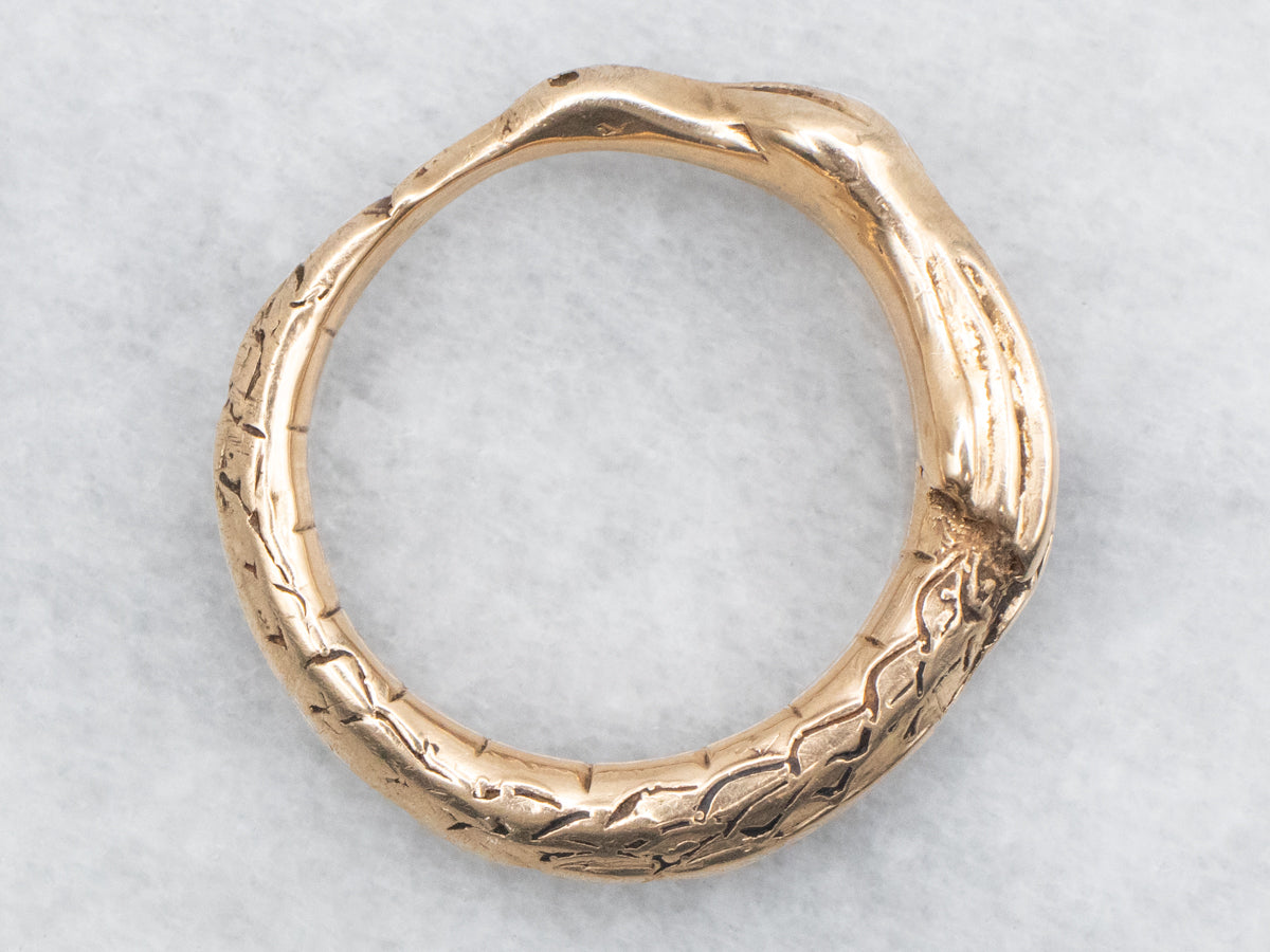 Antique Gold Unisex Dragon Band