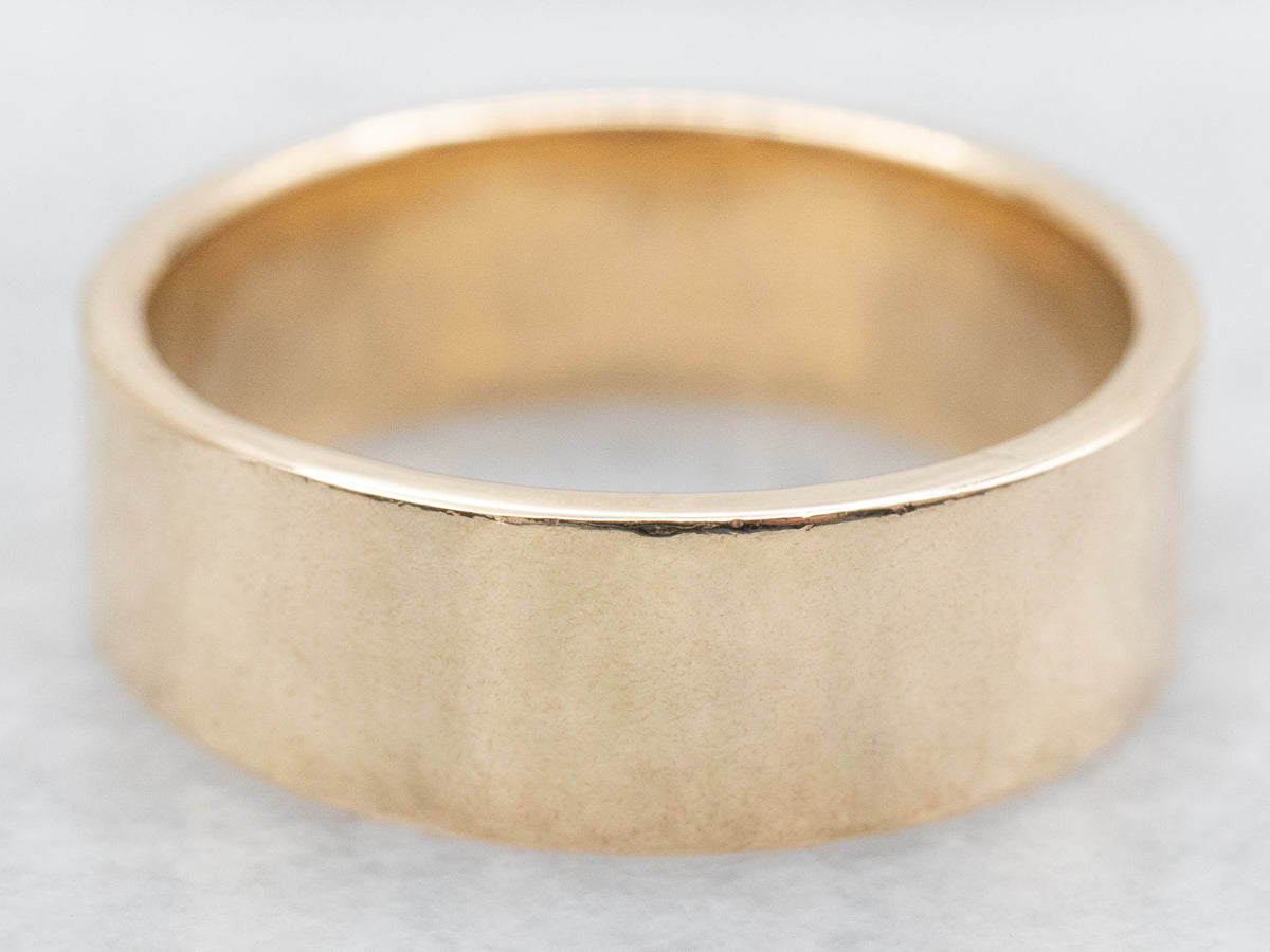 Flat Polished Gold Wedding Band