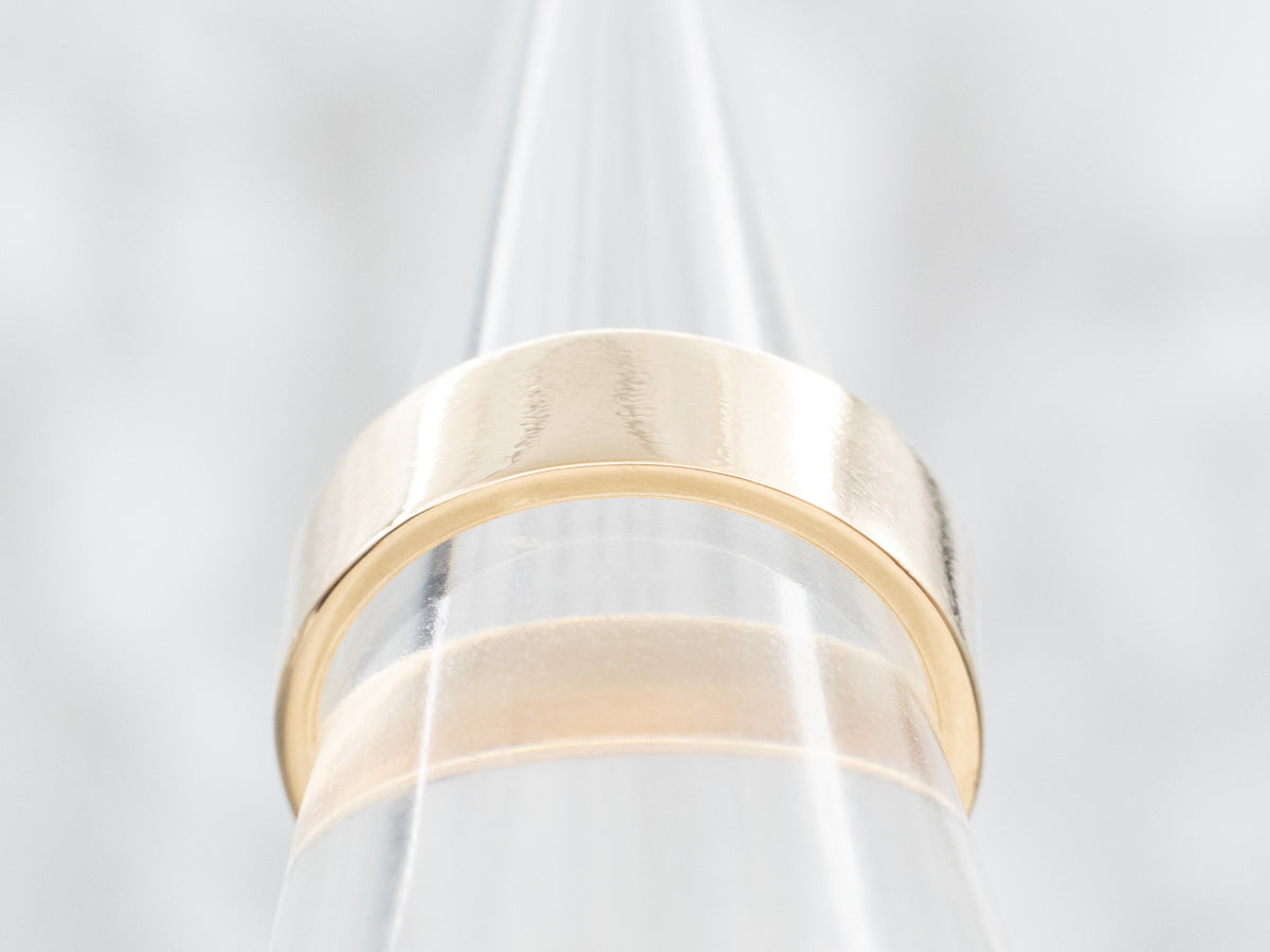 Flat Polished Gold Wedding Band