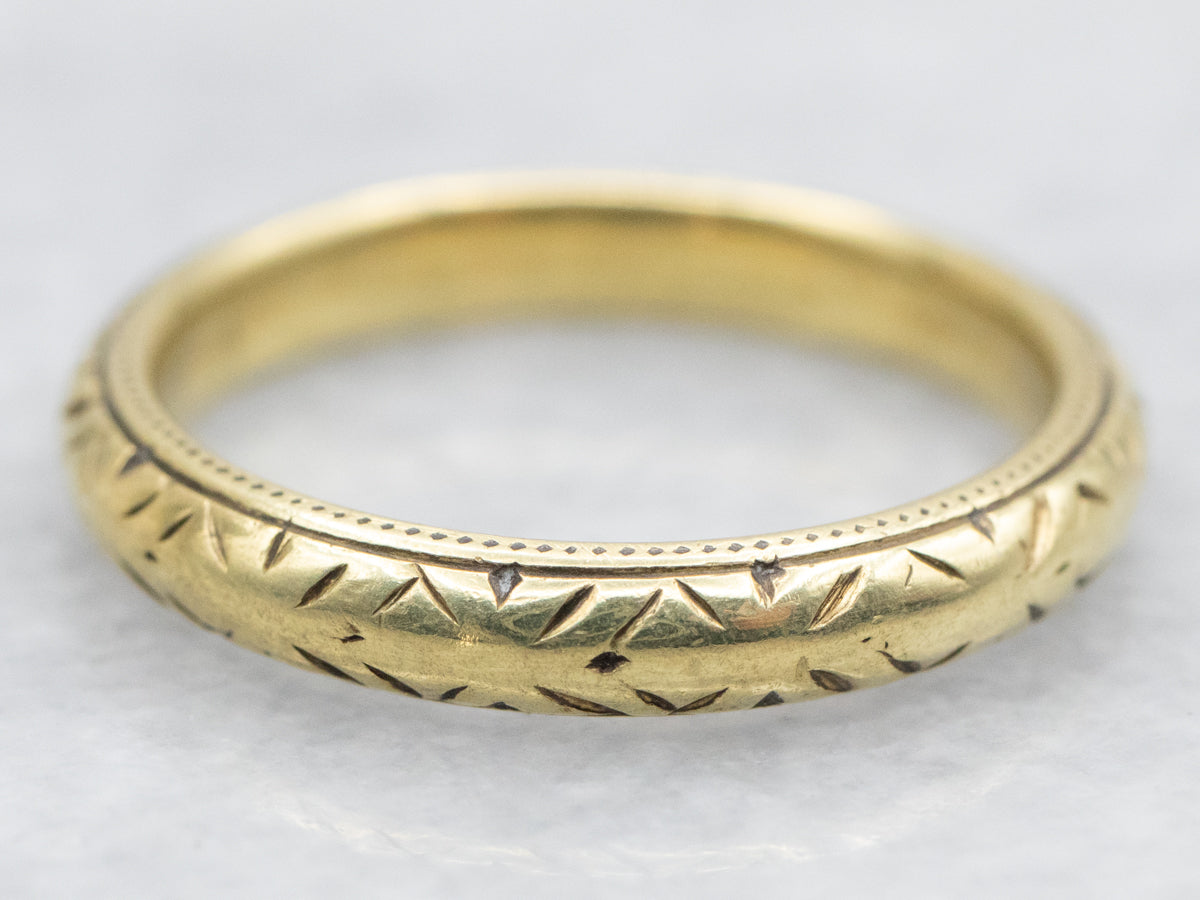 Antique Green Gold Pattern Band