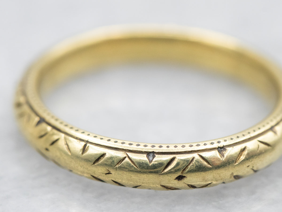 Antique Green Gold Pattern Band