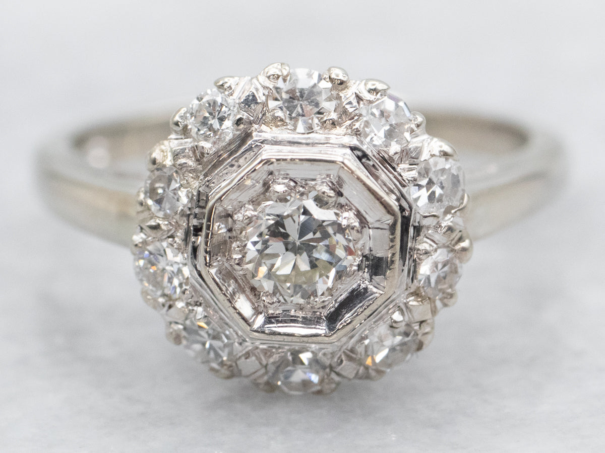 Diamond Halo Engagement Ring