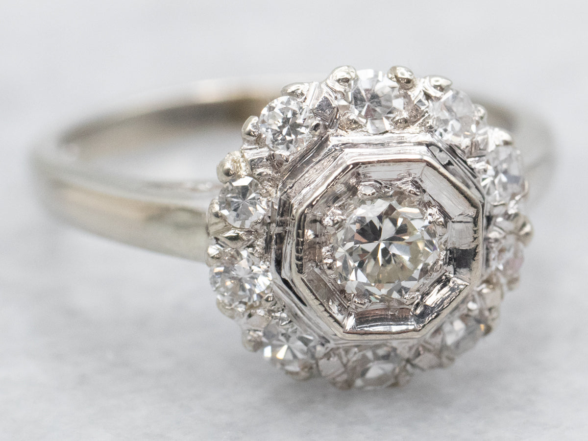 Diamond Halo Engagement Ring