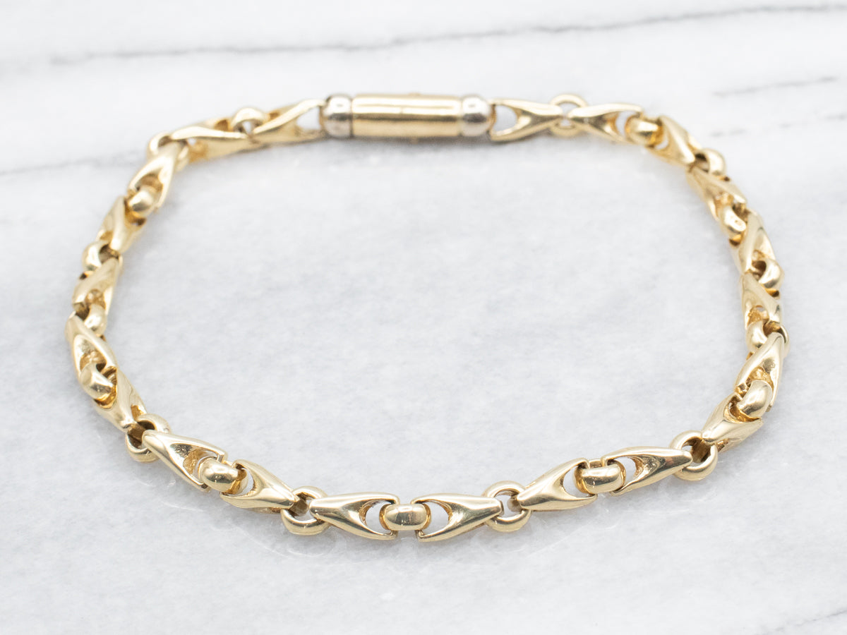 Yellow Gold Braccio Men's Link Bracelet